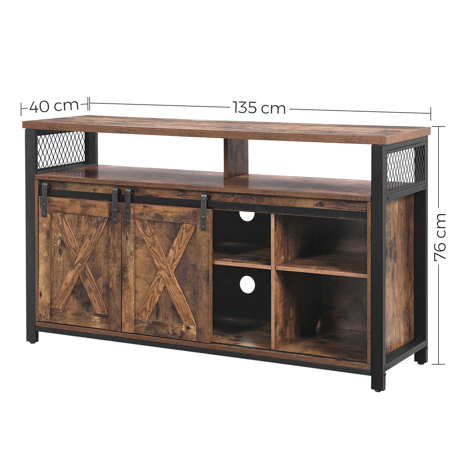 TV-Schrank vintagebraun-schwarz