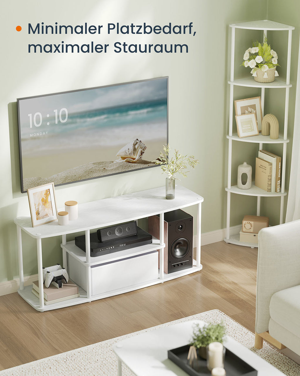 TV-Schrank für Fernseher bis zu 50 Zoll schneeweiß-mattweiß