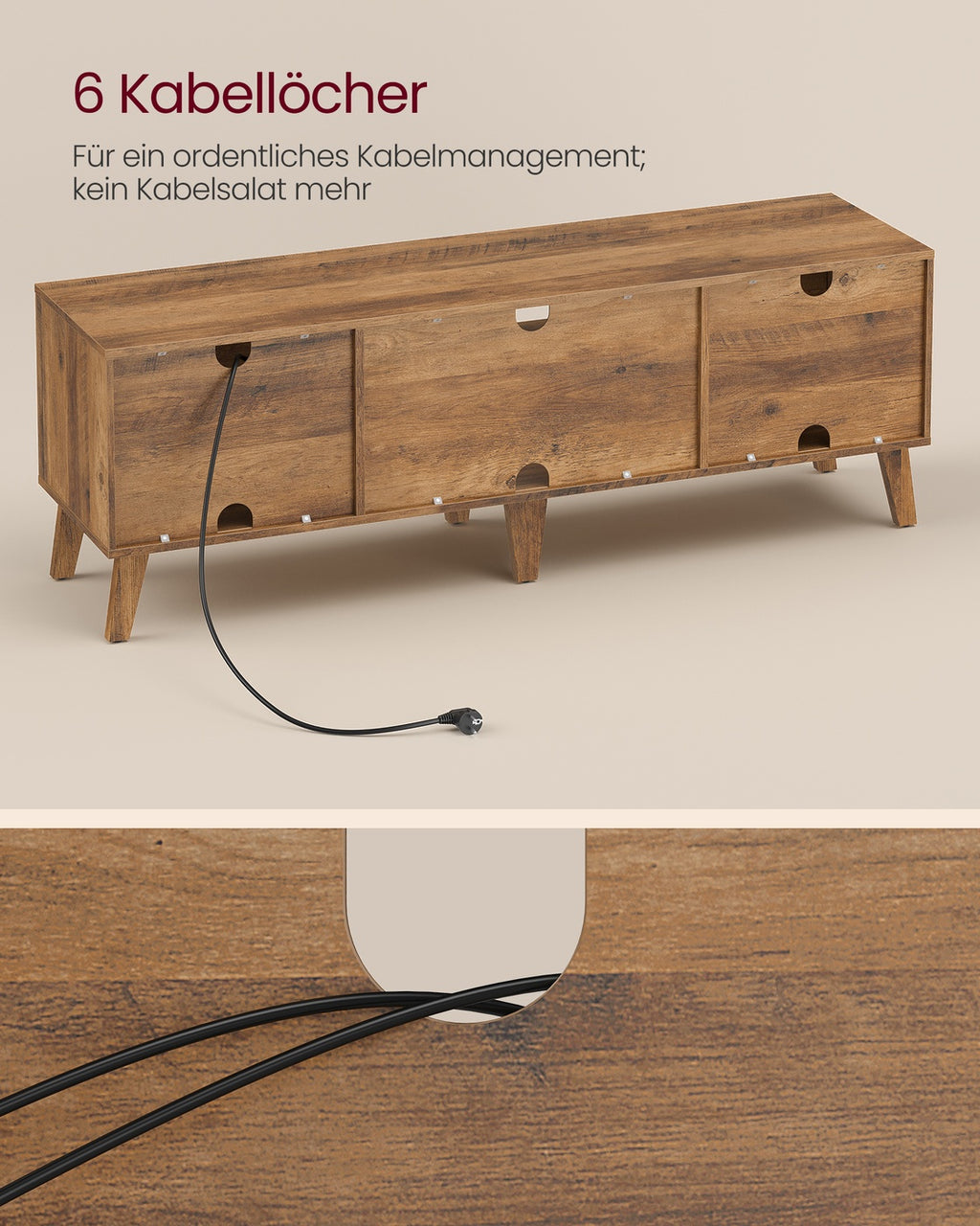TV-Schrank mit verstellbarer Ablage im Übergangsstil Wohnzimmer