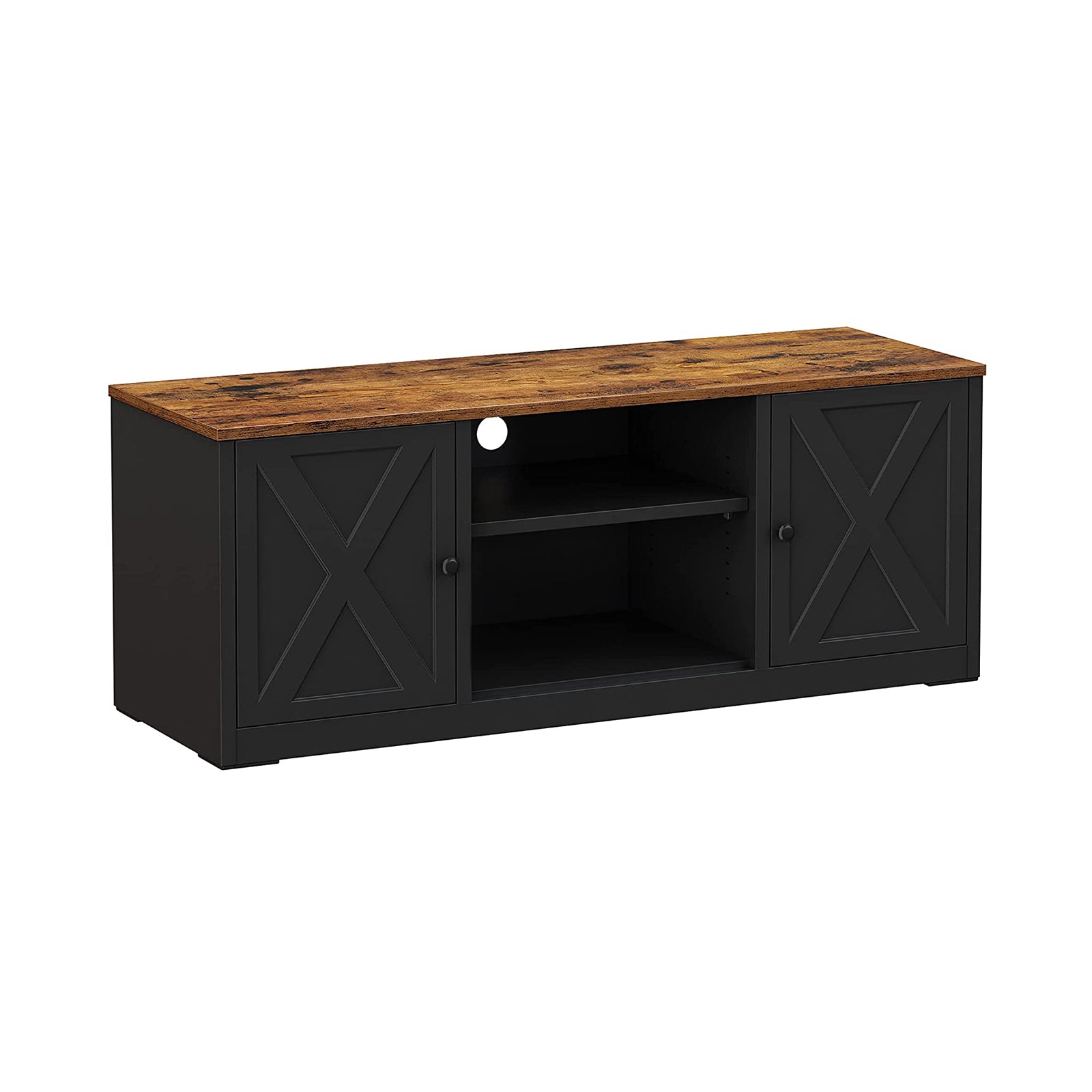 TV-Schrank mit verstellbaren Ablagen Vintagebraun-schwarz