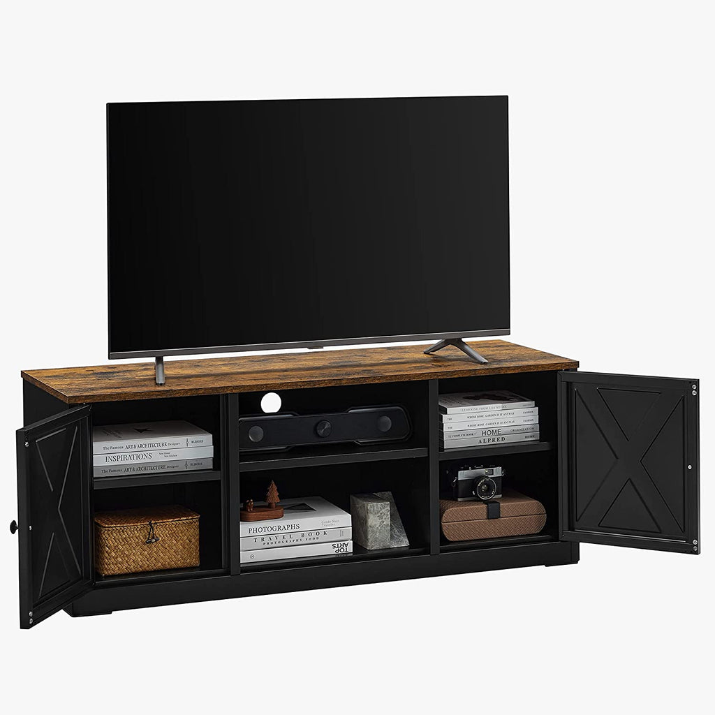 TV-Schrank mit verstellbaren Ablagen Vintagebraun-schwarz