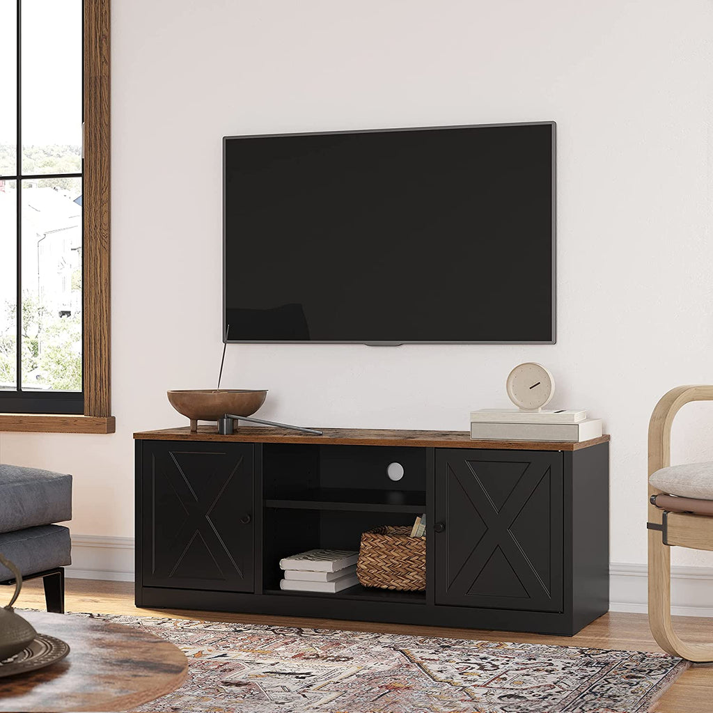 TV-Schrank mit verstellbaren Ablagen Vintagebraun-schwarz