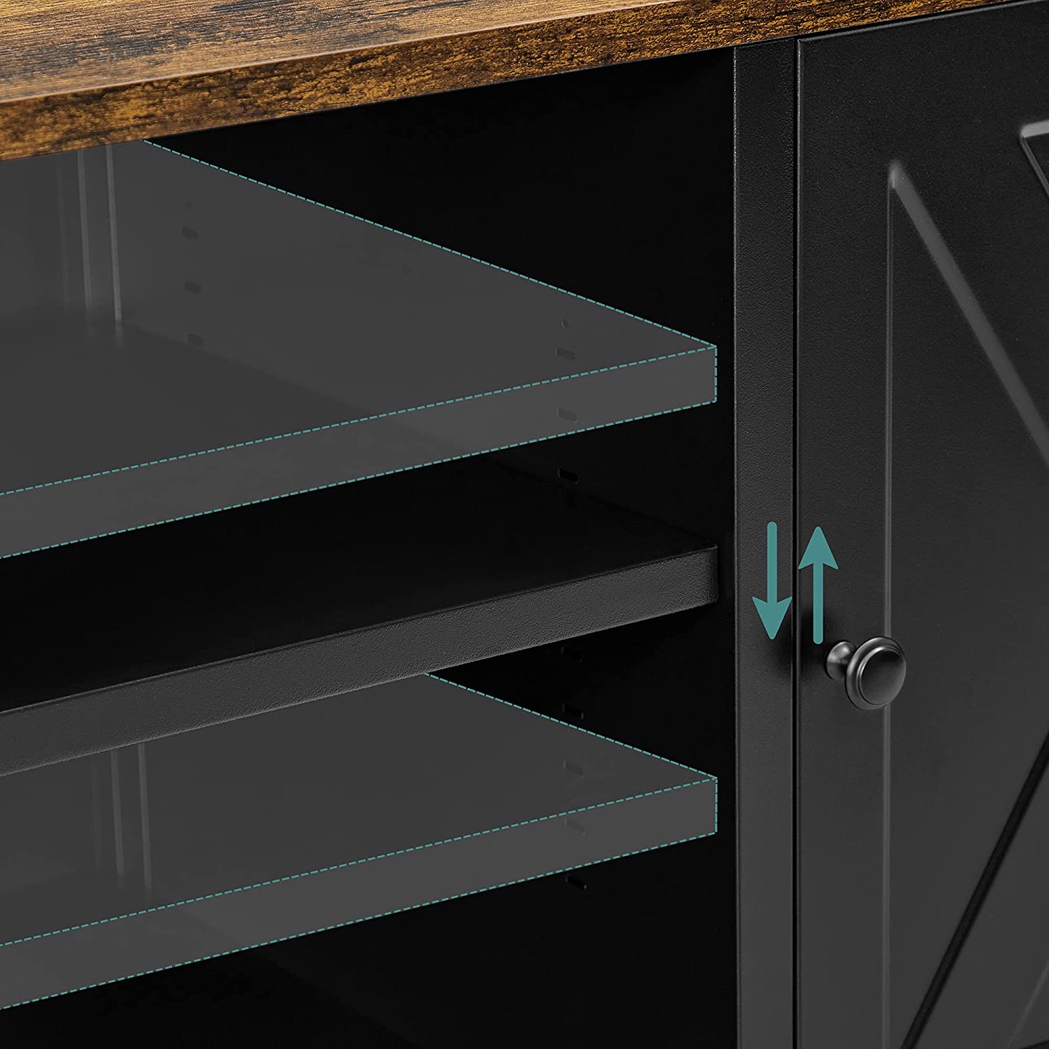 TV-Schrank mit verstellbaren Ablagen Vintagebraun-schwarz