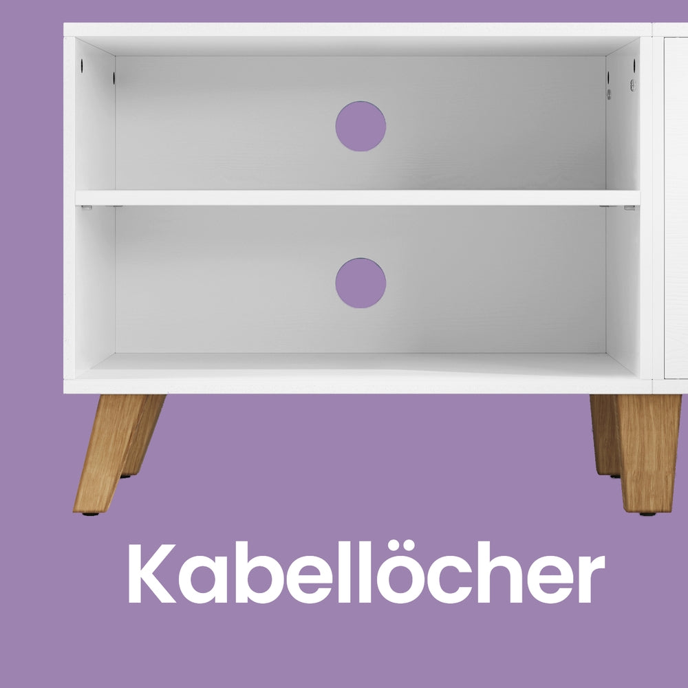 TV-Schrank, Fernsehtisch mit 2 Türen, 140 cm lang