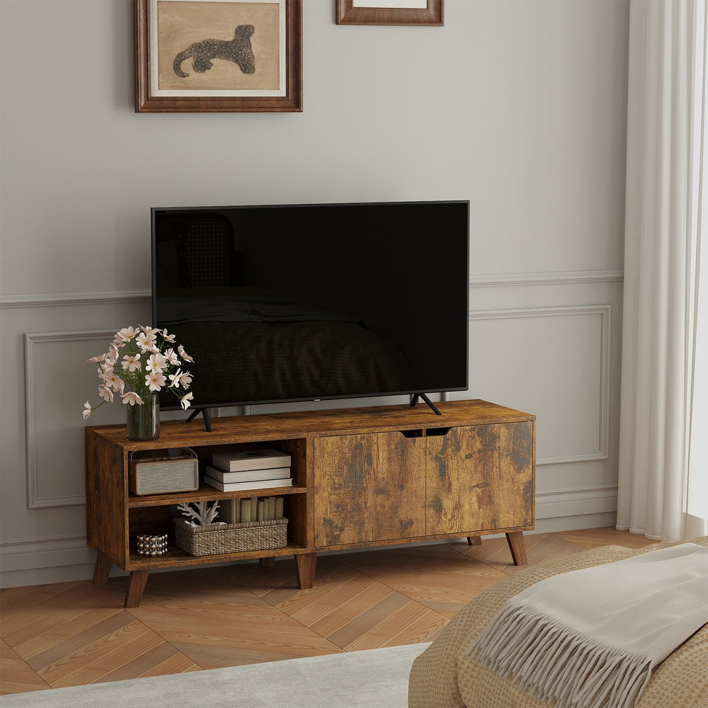 TV-Schrank, Fernsehtisch mit 2 Türen, 140 cm lang