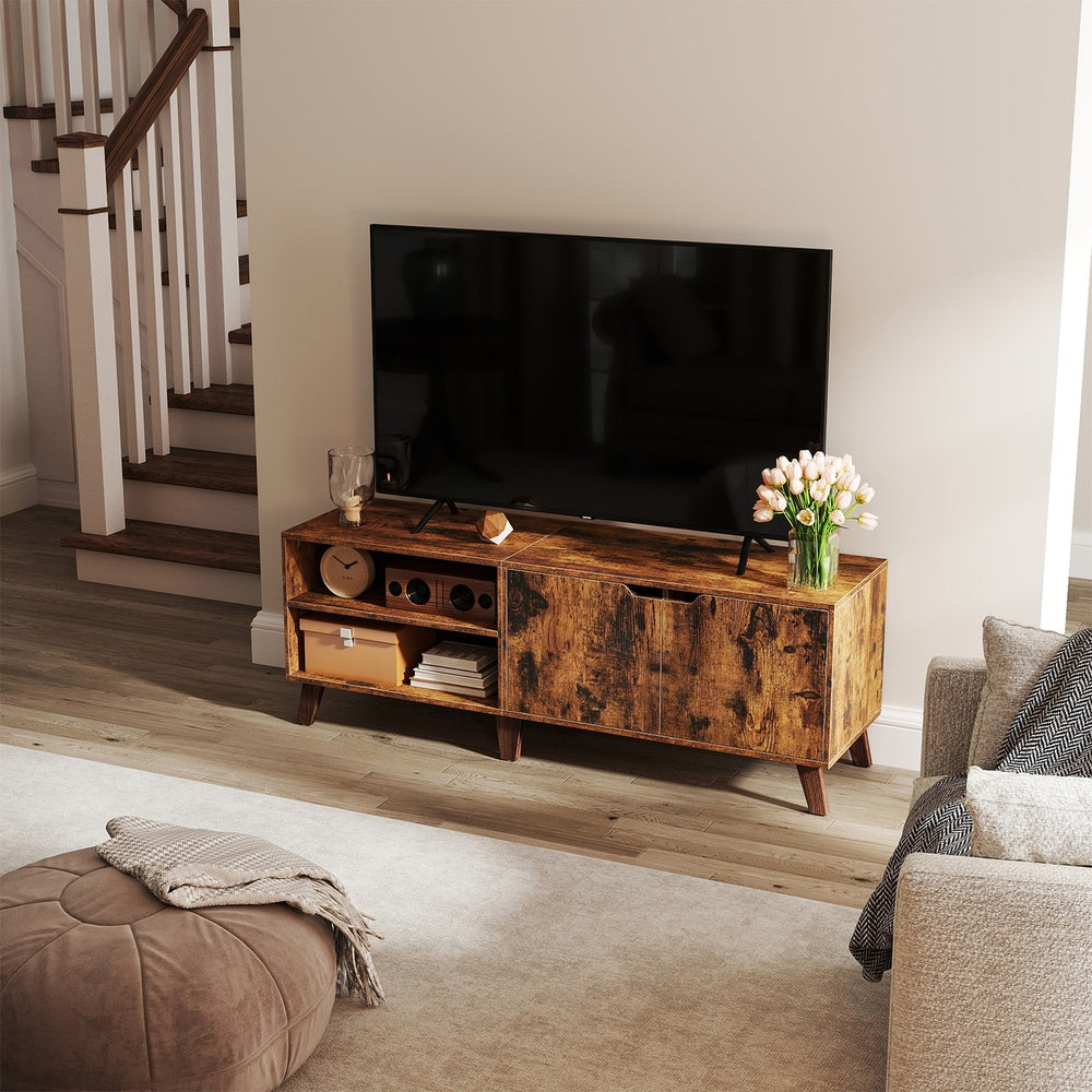 TV-Schrank, Fernsehtisch mit 2 Türen, 140 cm lang