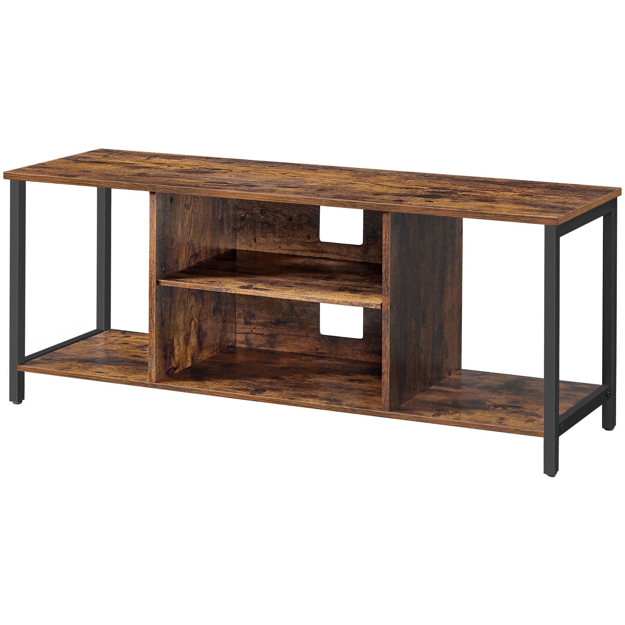 TV-Schrank mit offenen Fächern 40 x 120 x 50 cm vintagebraun-schwarz
