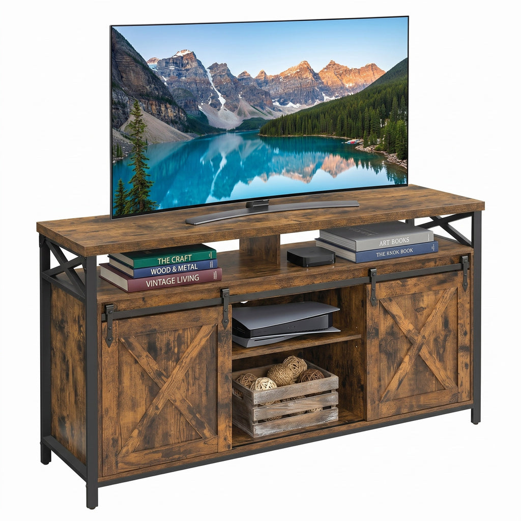 TV-Schrank Landhausstil vintagebraun-schwarz