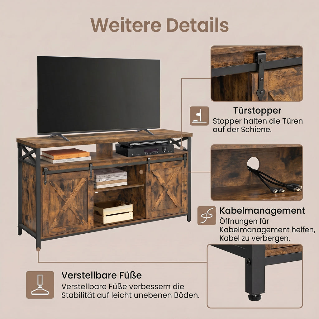 TV-Schrank Landhausstil vintagebraun-schwarz