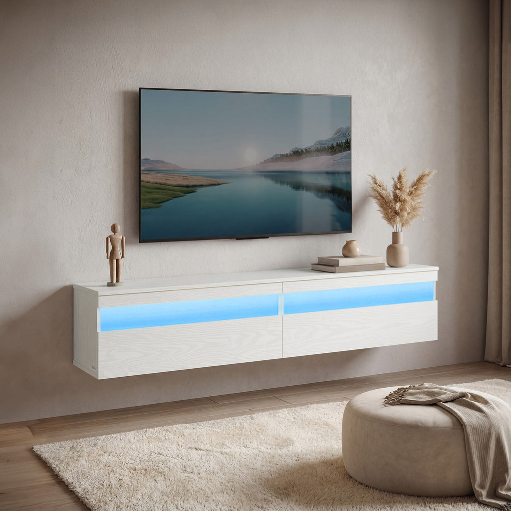 Schwebendes TV-Lowboard für Wohnzimmer, für verschiedene Fernseher, Couchtisch