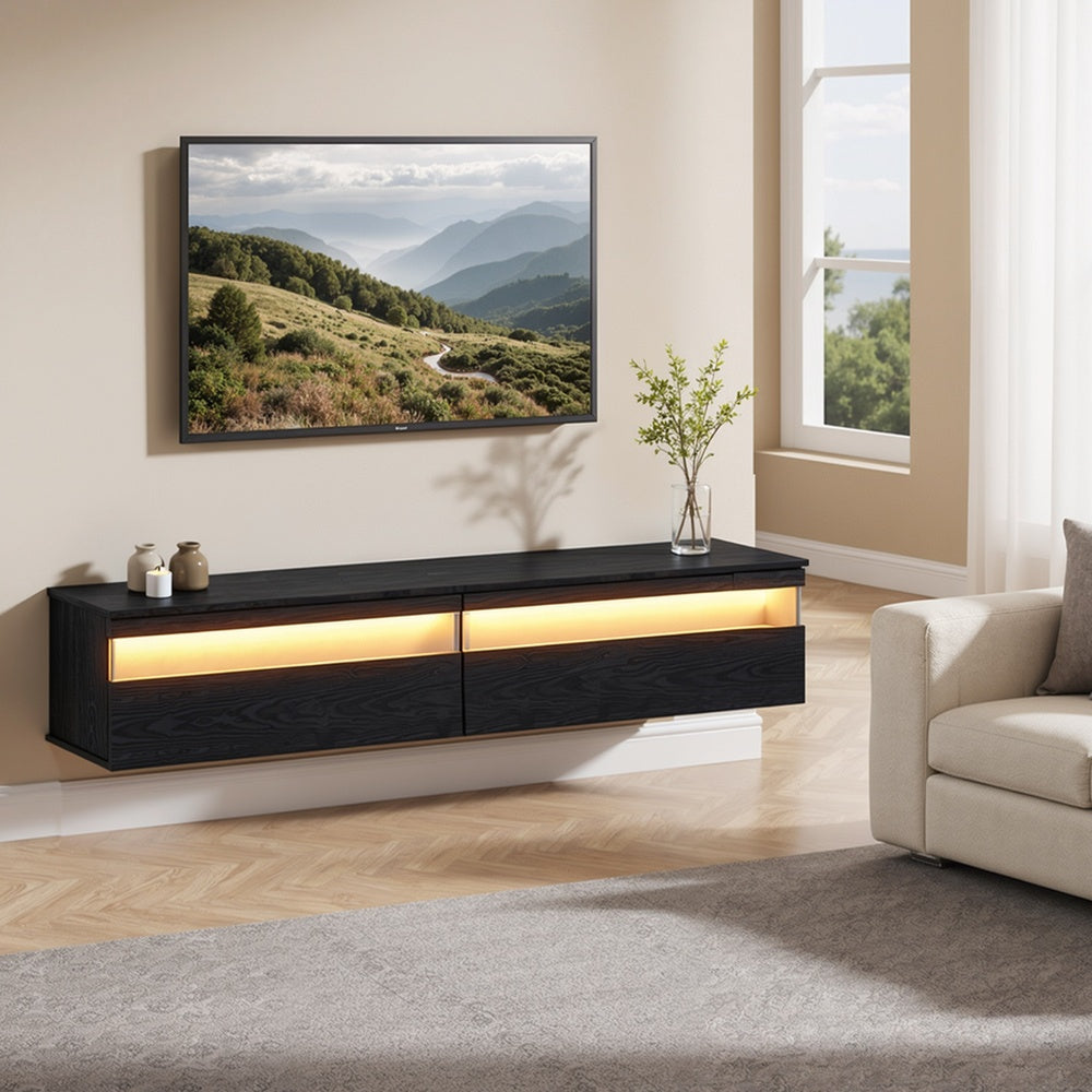 Schwebendes TV-Lowboard für Wohnzimmer, für verschiedene Fernseher, Couchtisch