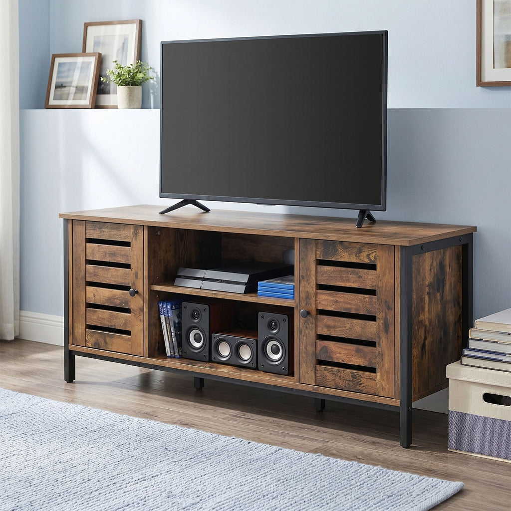 TV-Lowboard mit 2 Schränken und 2 Regalebenen