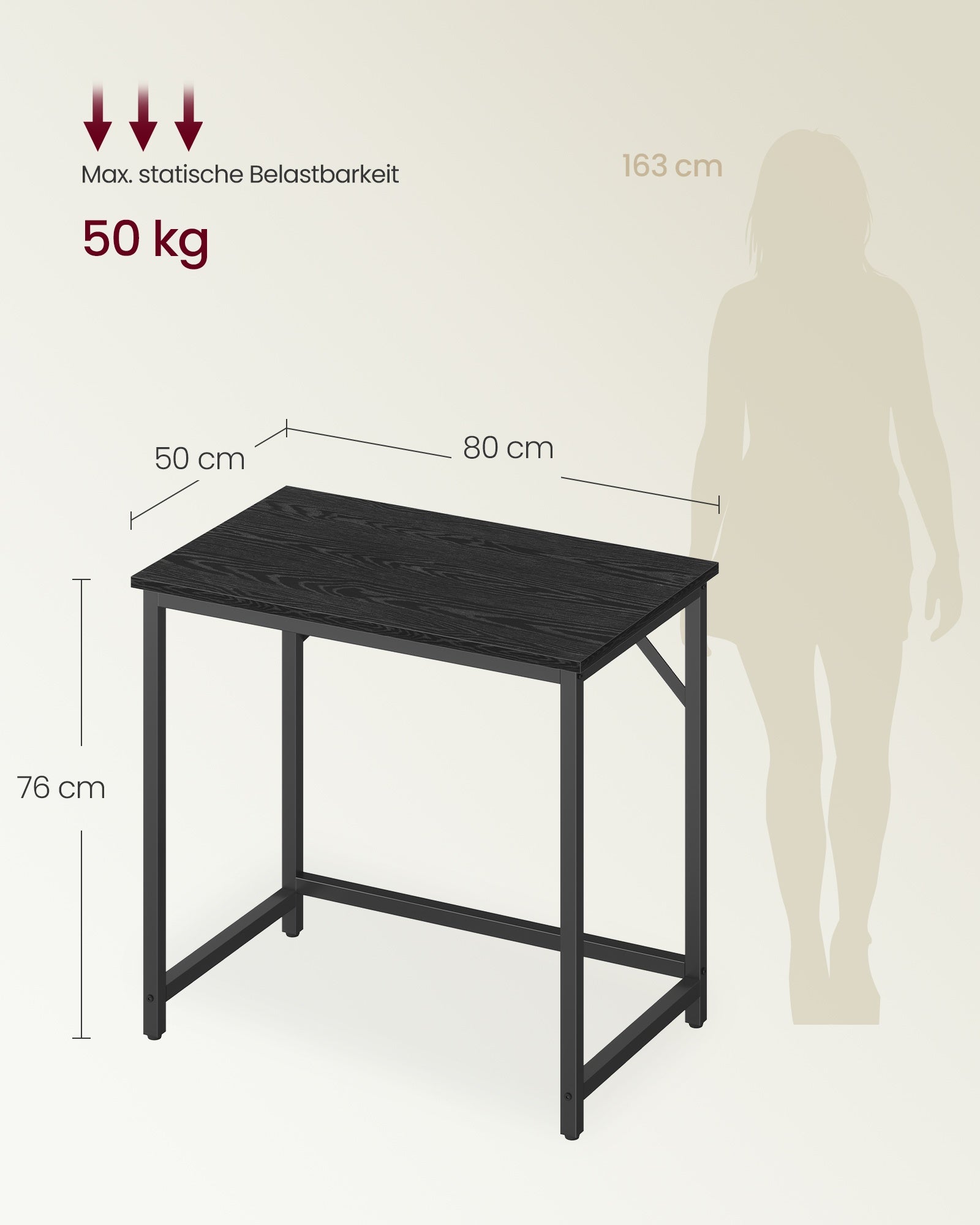 Kleiner Computertisch Industrie-Design schwarz