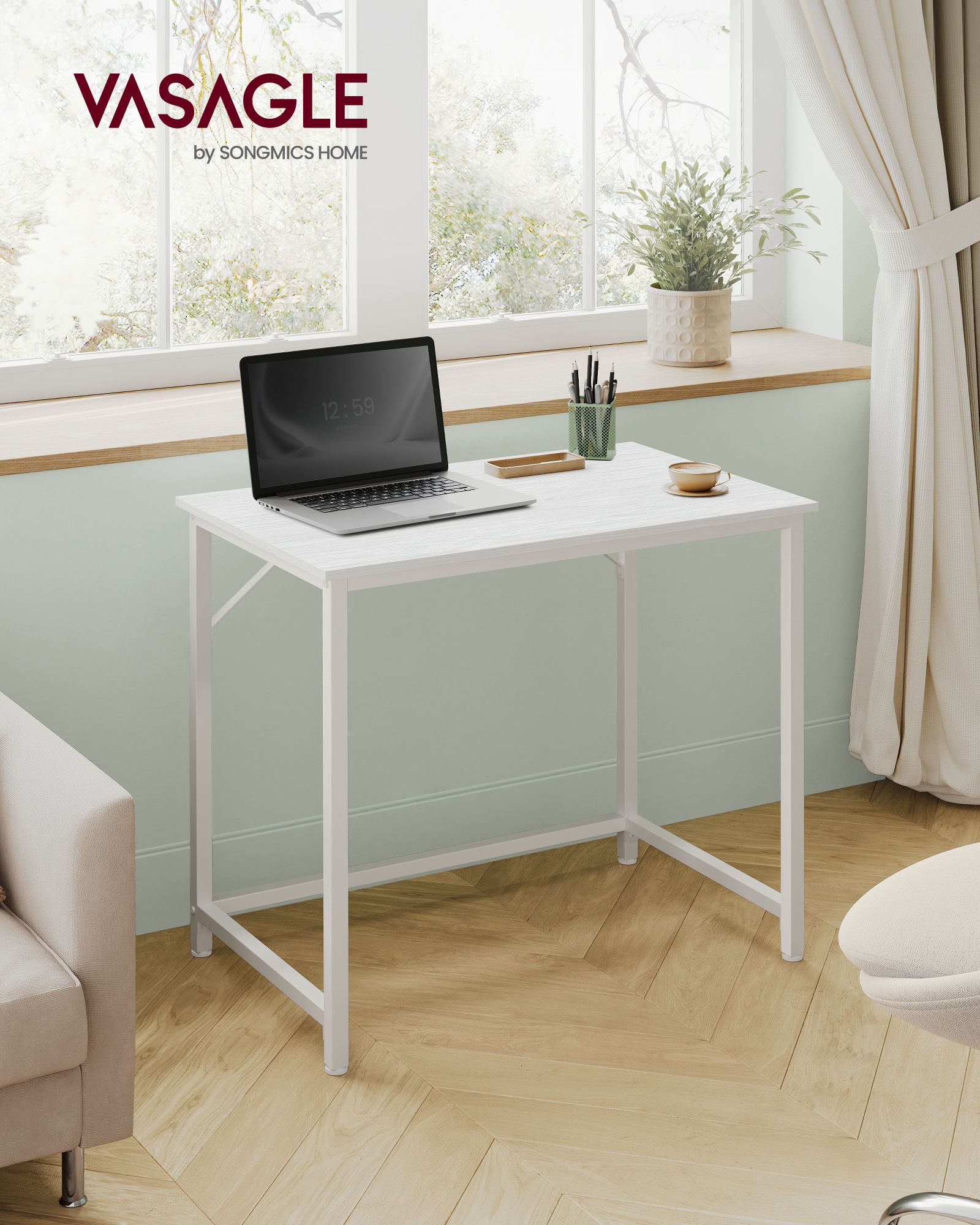 Schreibtisch Industrie-Design greige-schwarz