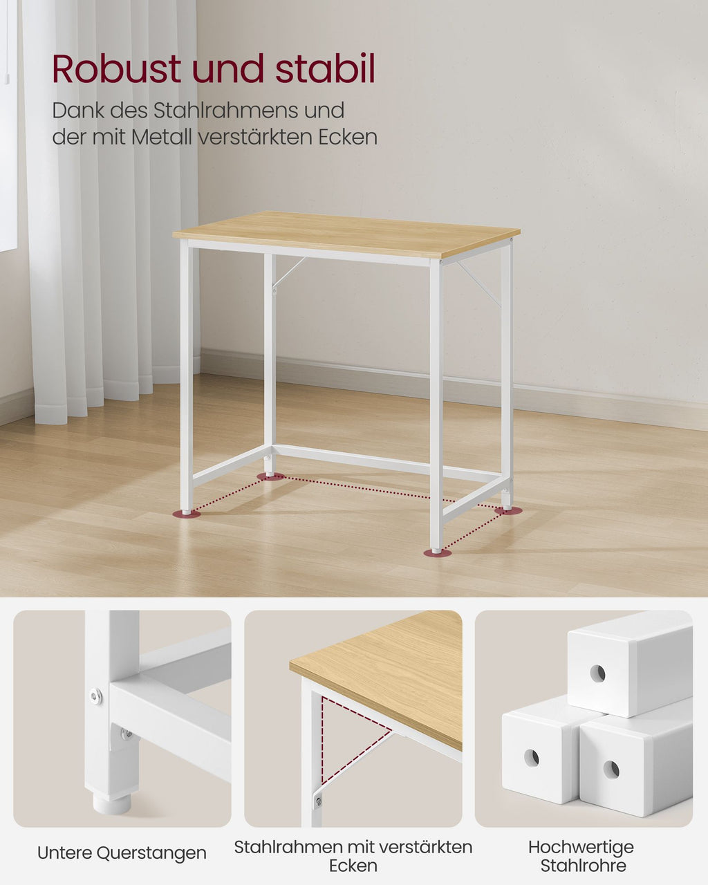 Schreibtisch mit Metallgestell 50 x 80 x 76 cm