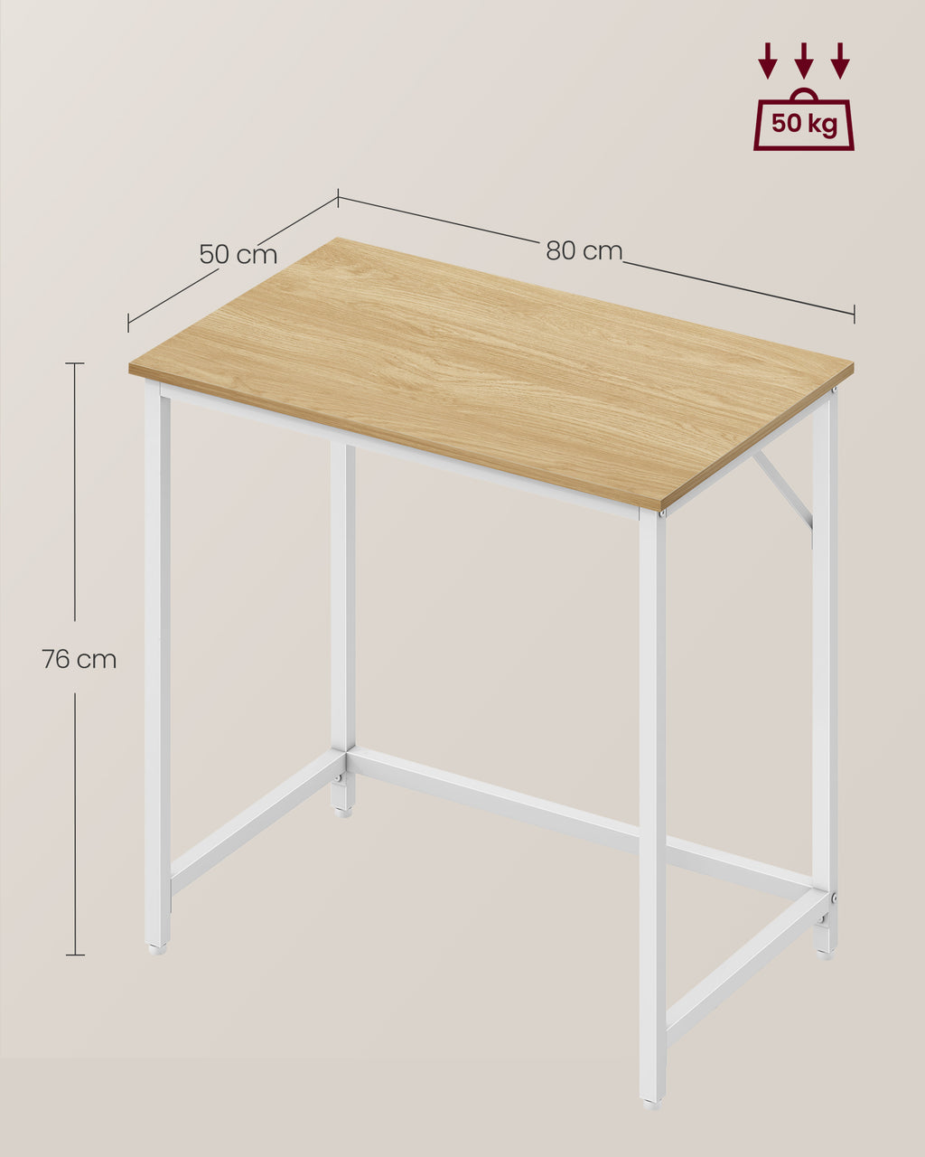 Schreibtisch mit Metallgestell 50 x 80 x 76 cm