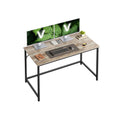 Schreibtisch mit Metallrahmen 60 x 120 x 76 cm greige meliert-tintenschwarz