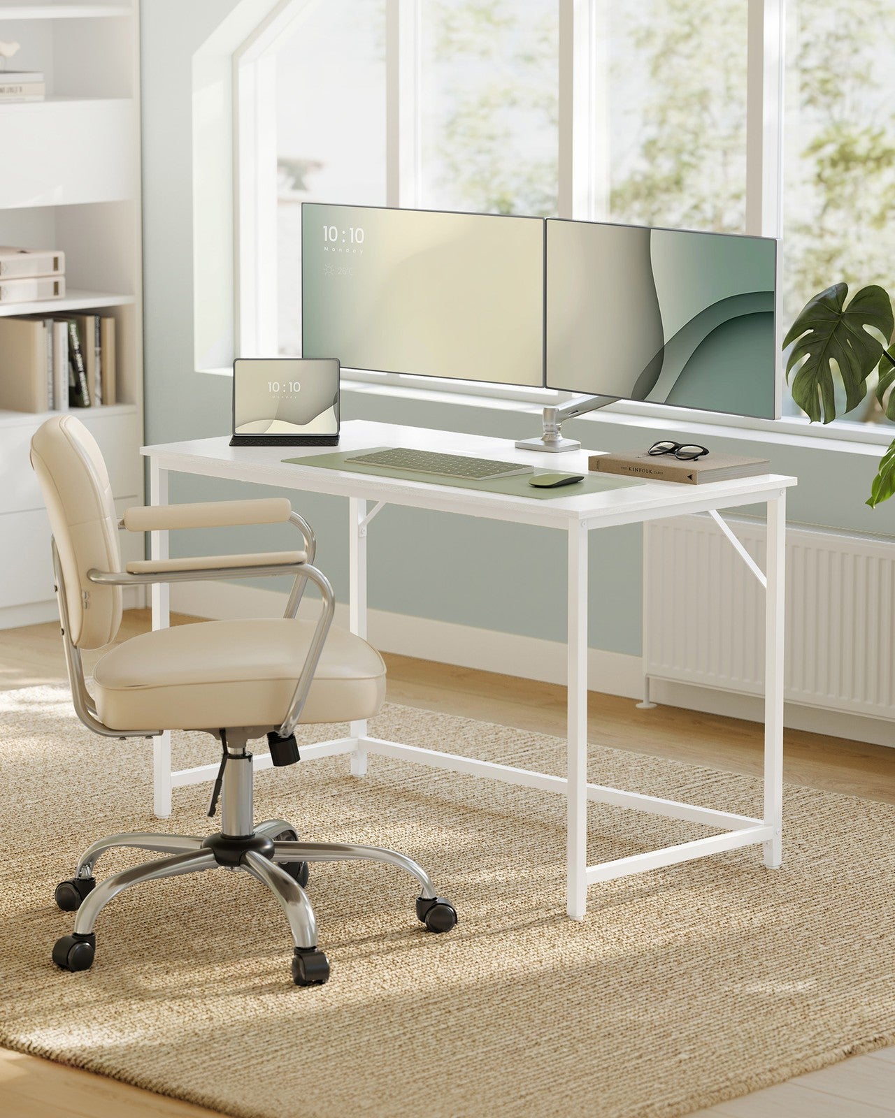 Schreibtisch mit Metallgestell 60 x 120 x 76 cm ahornweiß