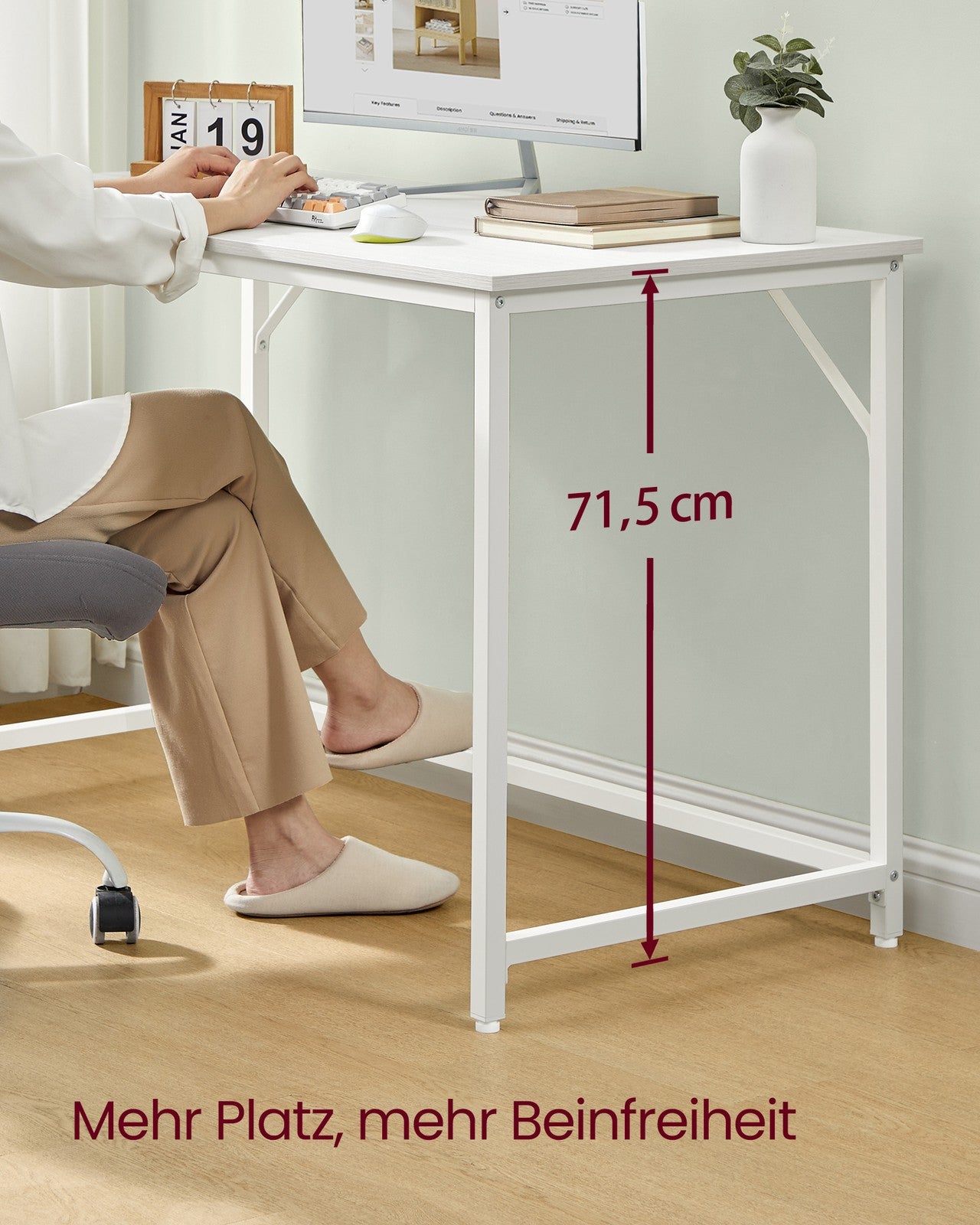 Schreibtisch mit Metallgestell 60 x 120 x 76 cm ahornweiß