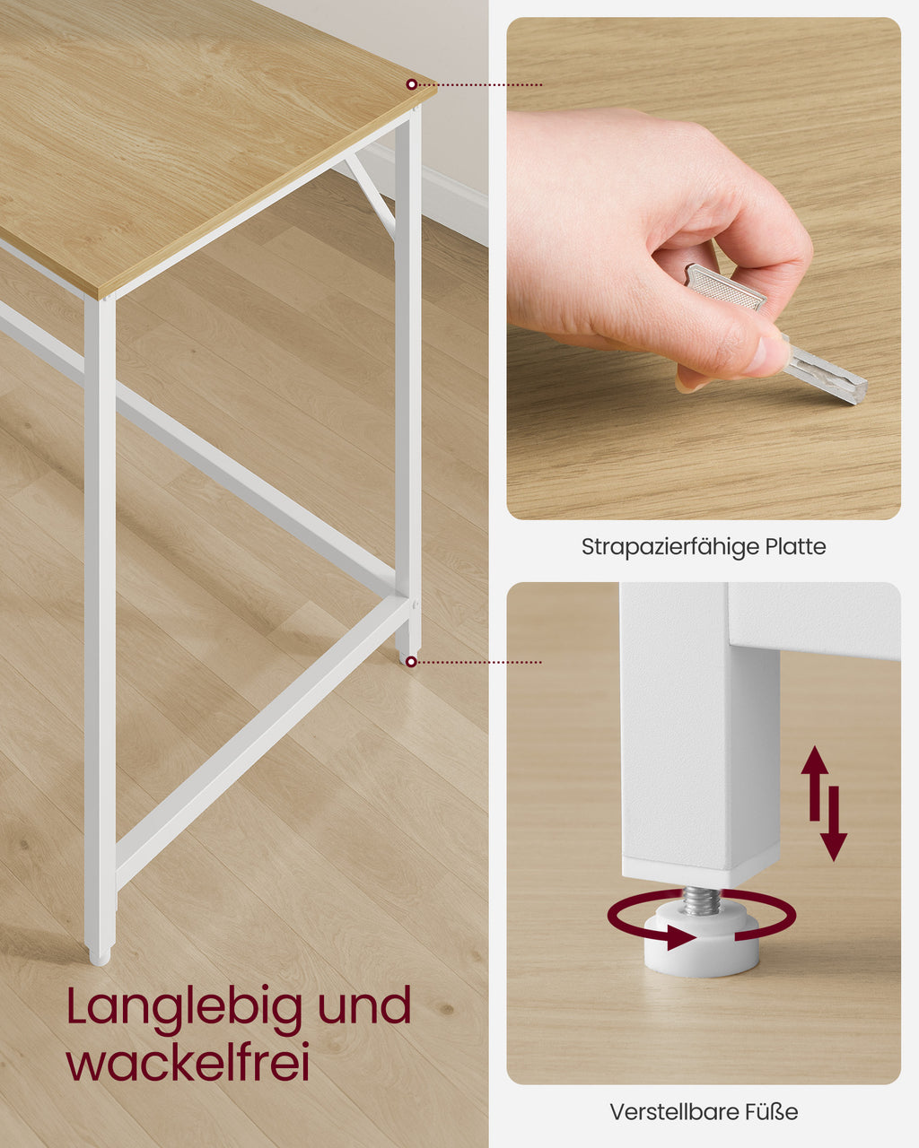 Schreibtisch mit Metallgestell 60 x 120 x 76 cm