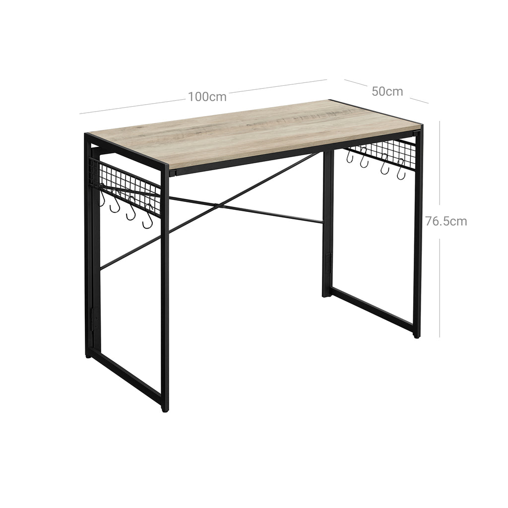 Schreibtisch mit Metallgestell