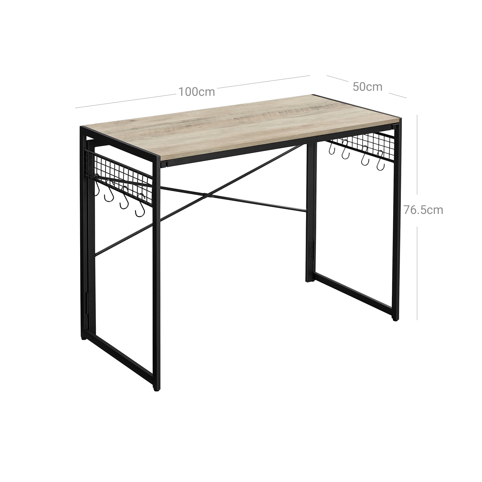 Schreibtisch mit Metallgestell