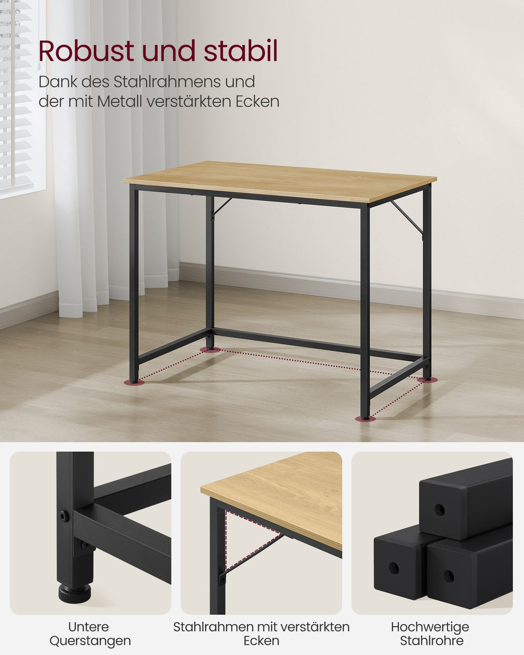 Schreibtisch mit Metallgestell moderner Stil
