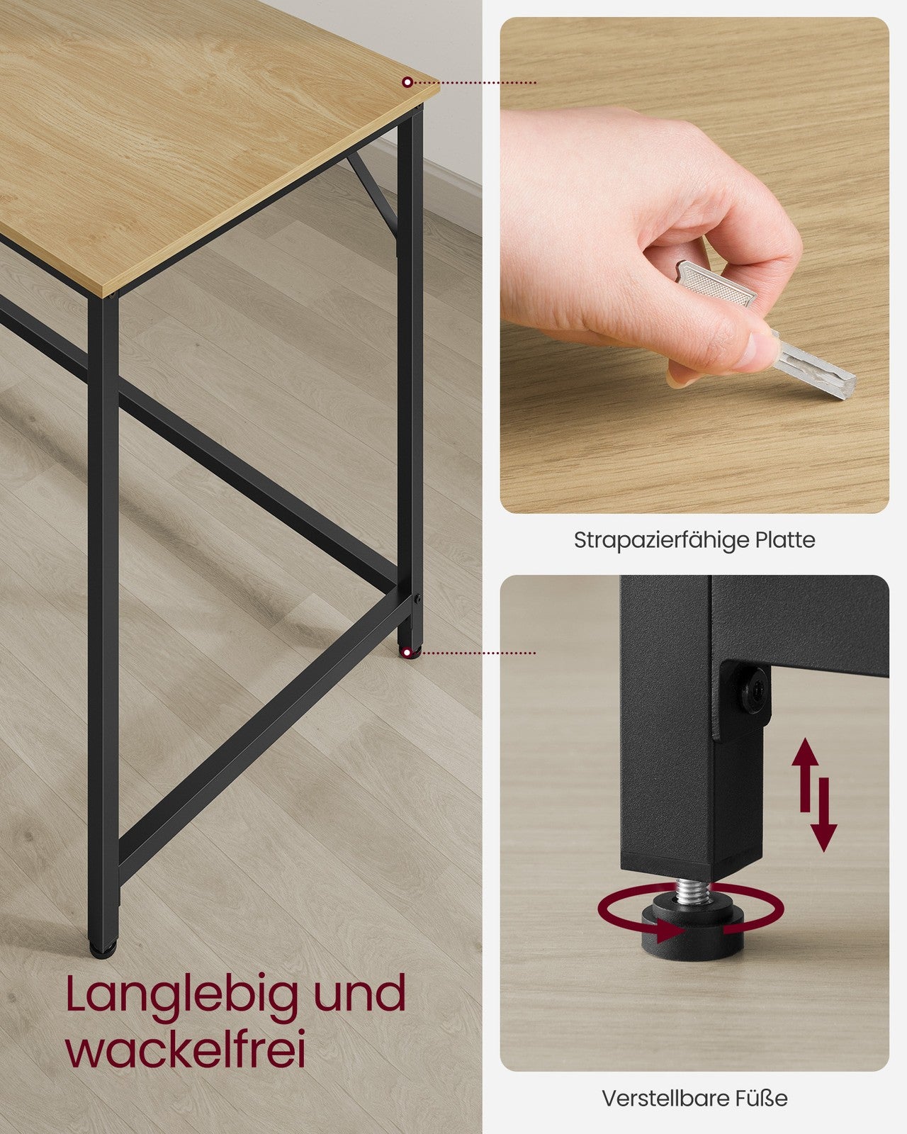 Schreibtisch mit Metallgestell moderner Stil
