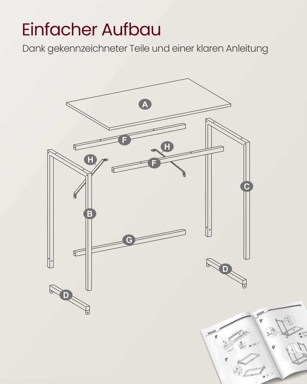 Schreibtisch mit Metallgestell moderner Stil