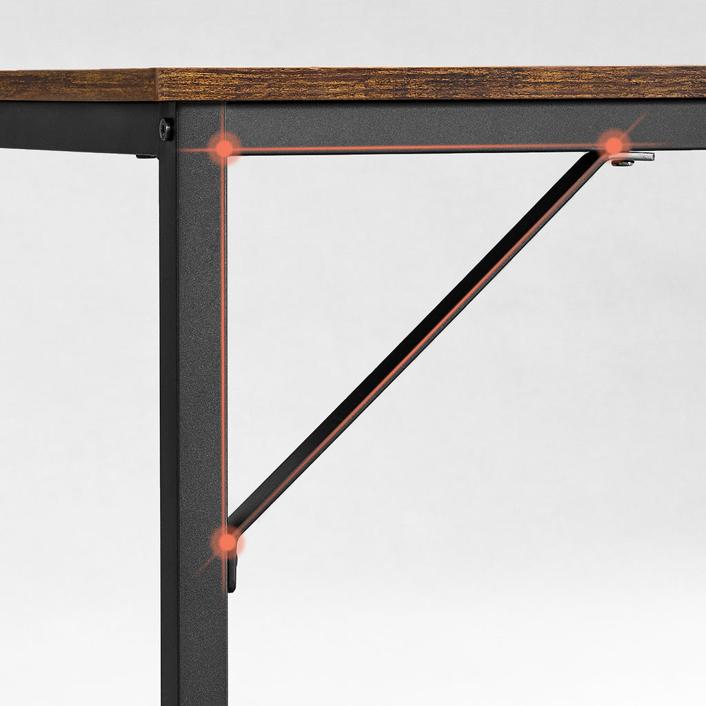 Industrie-Design Schreibtisch Vintagebraun-Schwarz