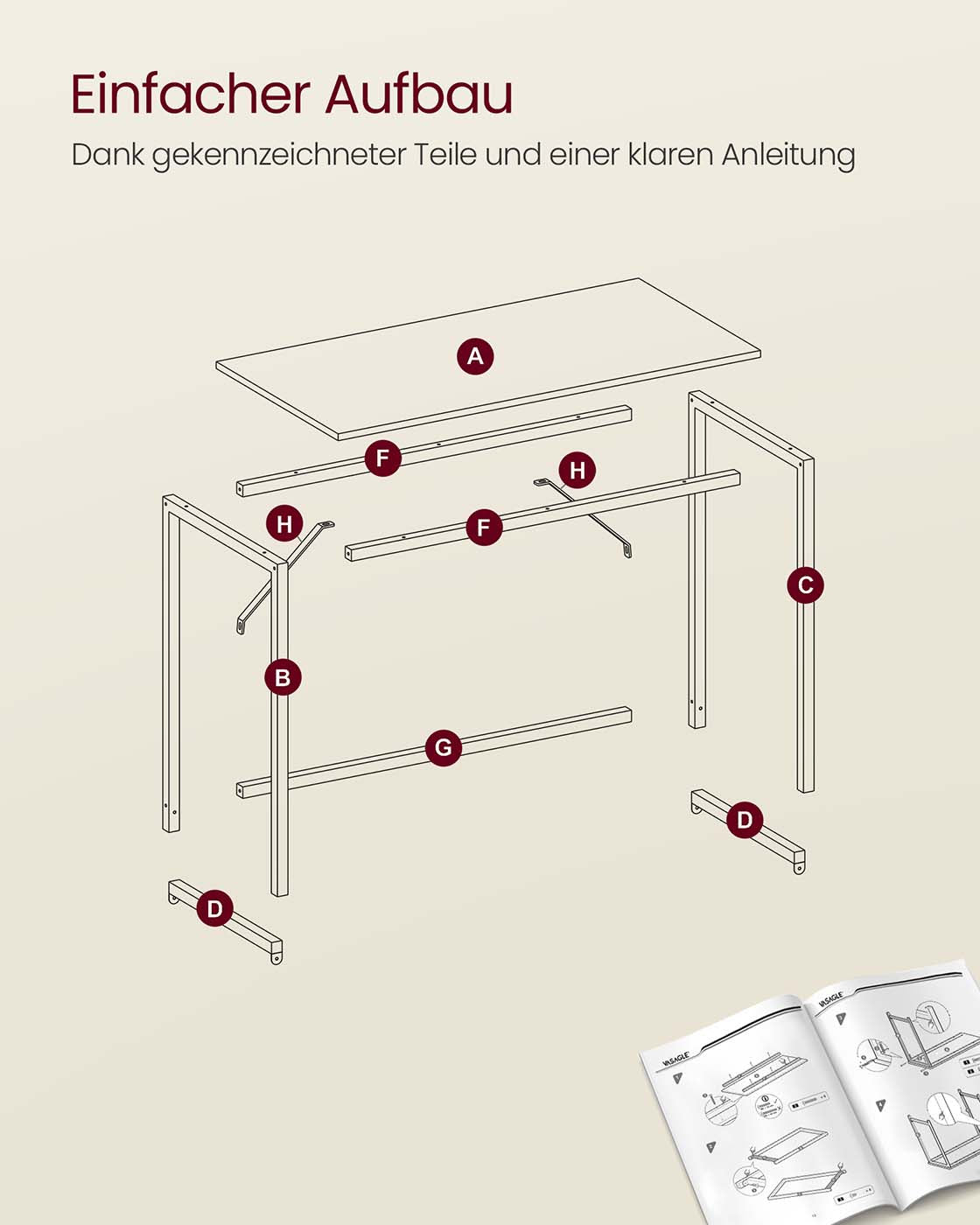 Schreibtisch 60 x 135 x 76 cm ebenholzschwarz-tintenschwarz