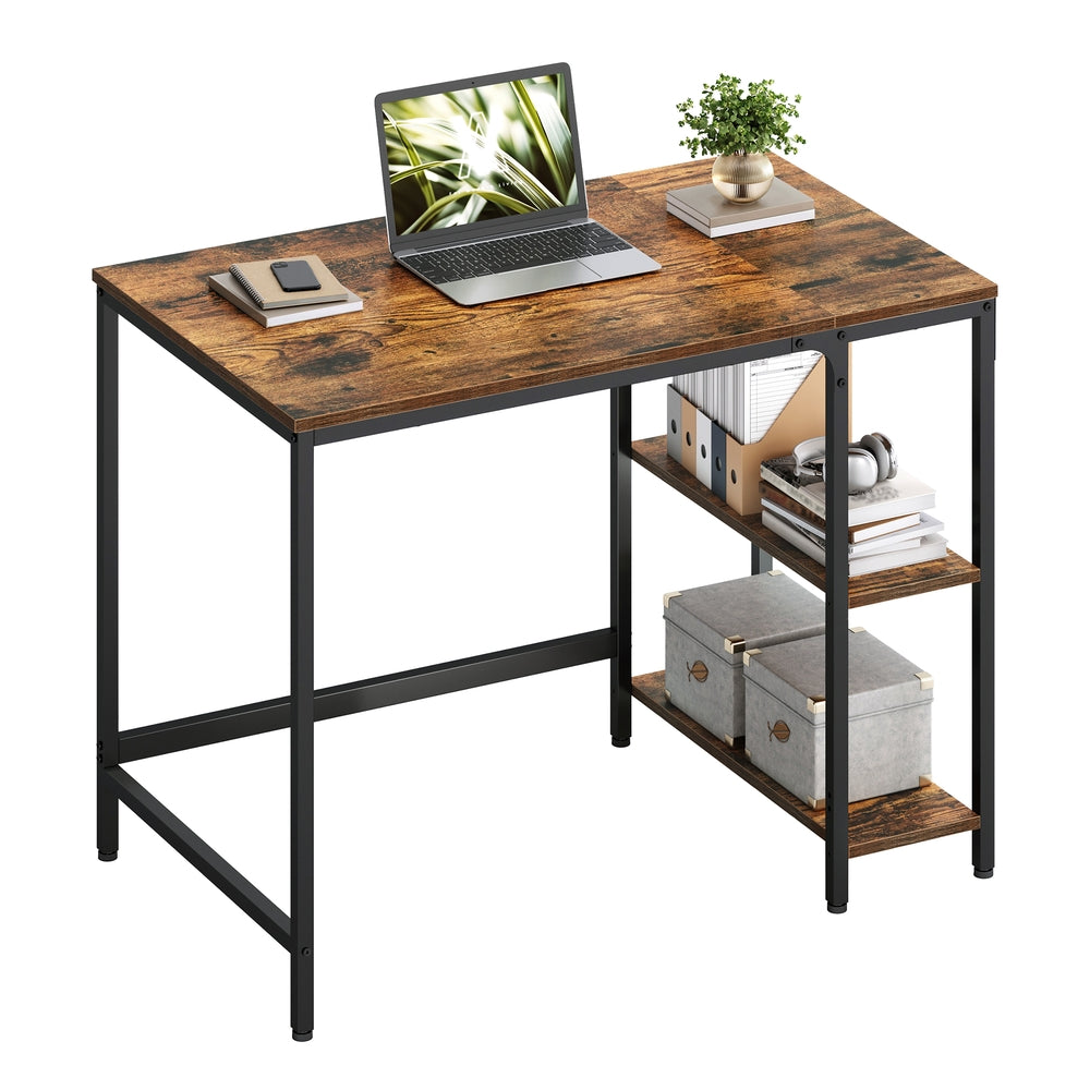 Computertisch Bürotisch 100 × 50 × 76 cm vintagebraun-schwarz