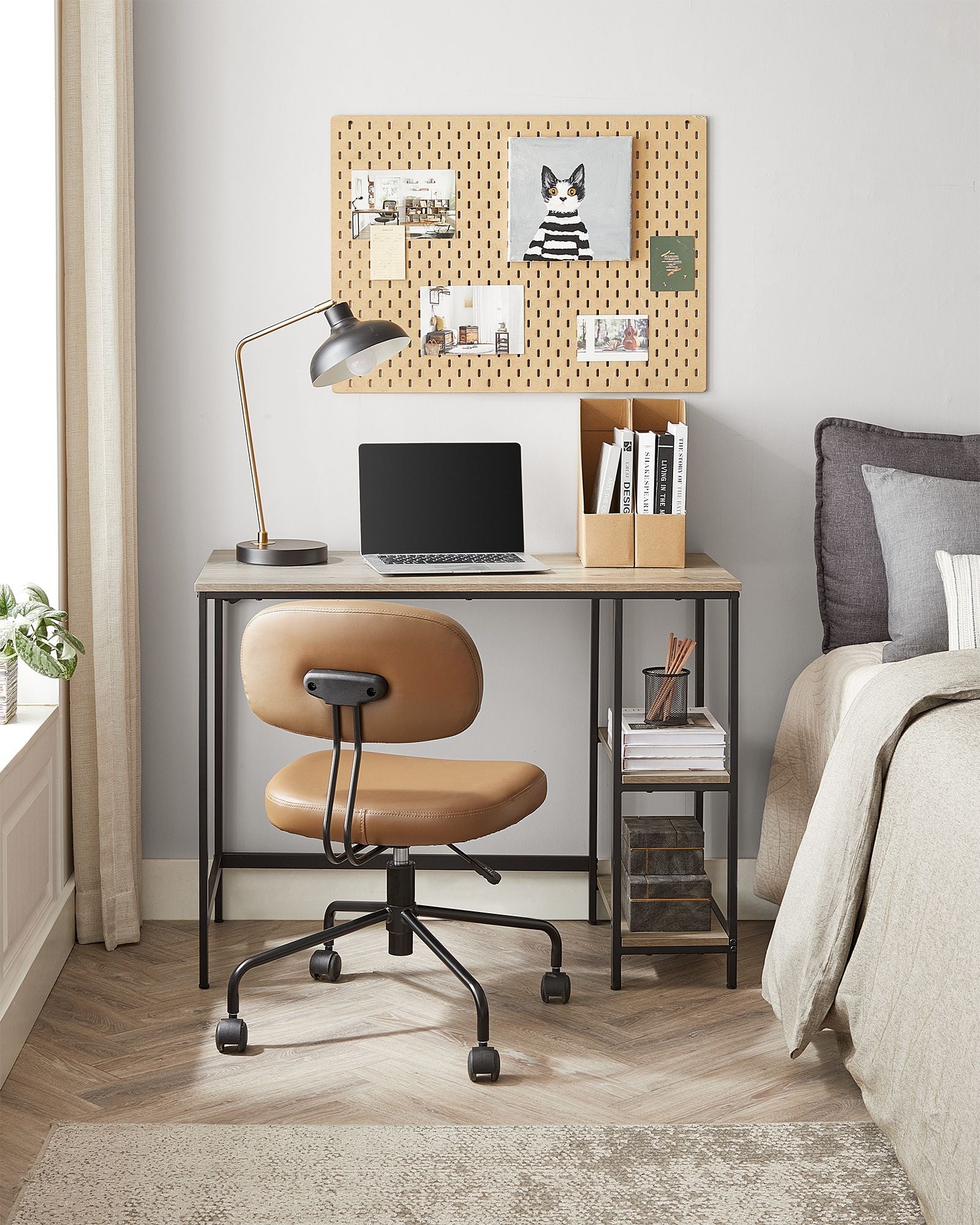 Industrie-Design Bürotisch mit 2 Ablagen