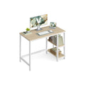 Bürotisch 100 x 50 x 76 cm naturbeige-perlweiß
