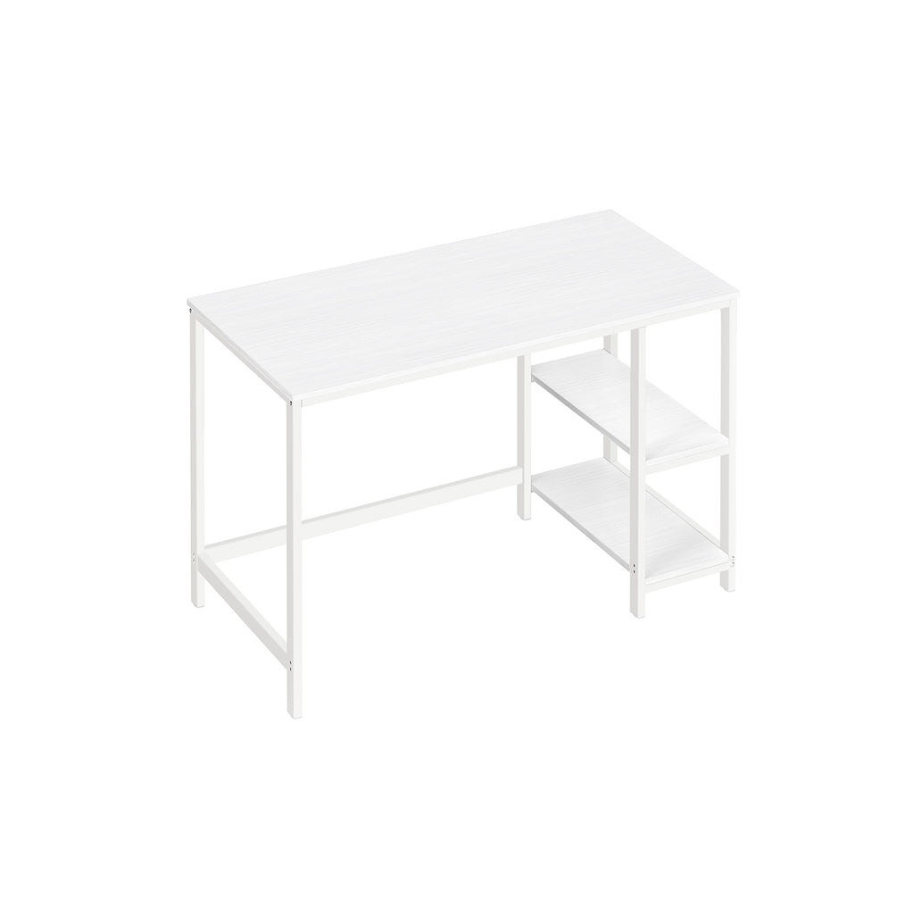 Schreibtisch mit 2 Ablagen modern ahornweiß