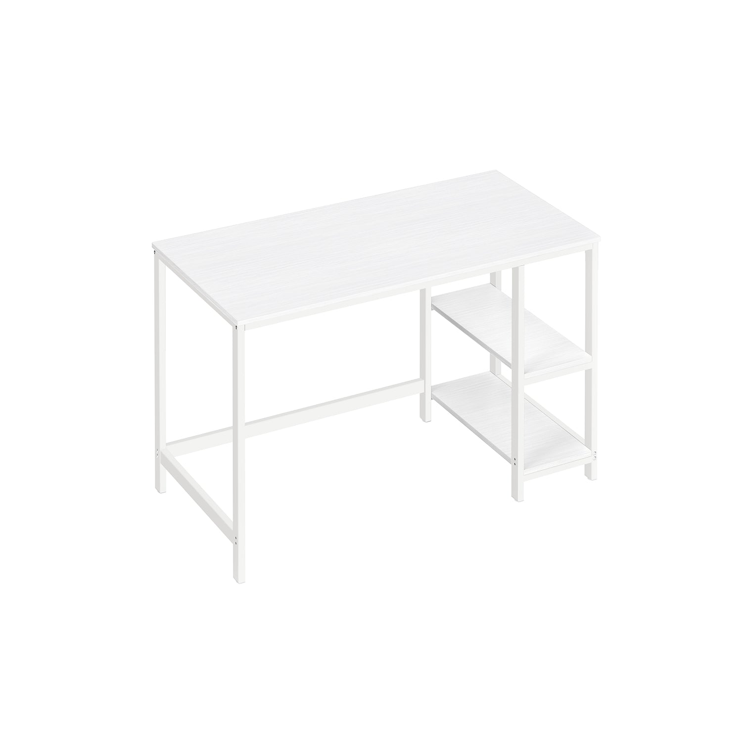 Schreibtisch mit 2 Ablagen modern ahornweiß