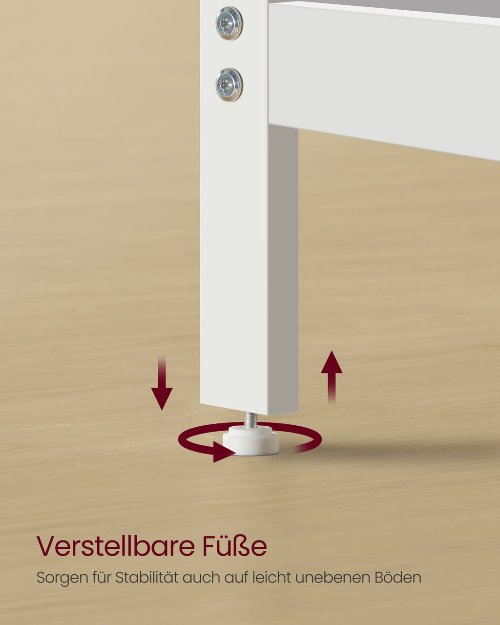 Schreibtisch mit 2 Ablagen modern ahornweiß