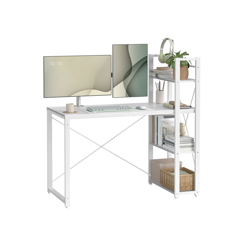 Schreibtisch mit Regalböden 120 cm breit ahornweiß