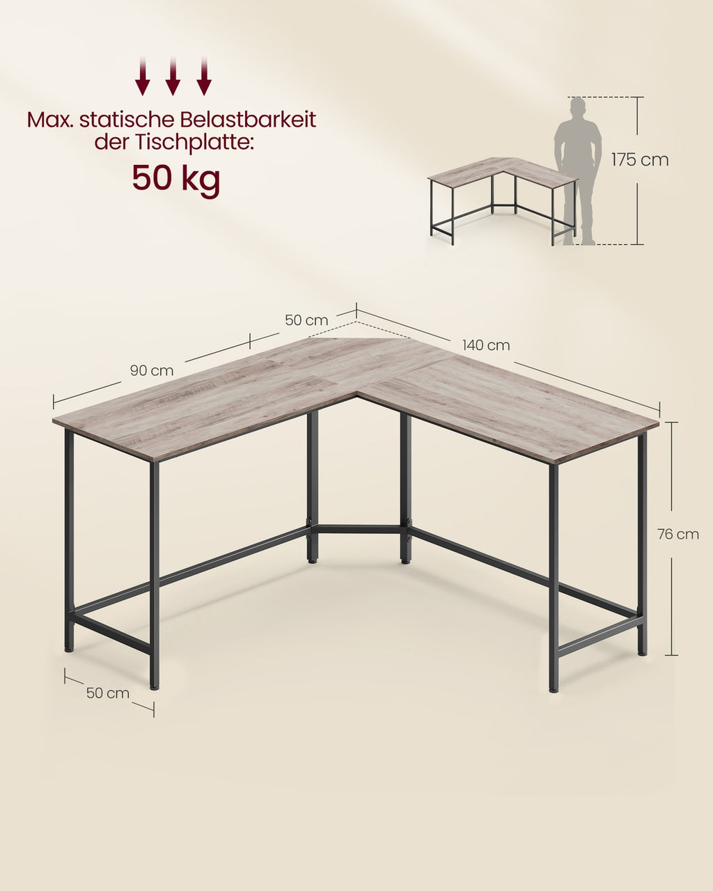 L-förmiger Computertisch