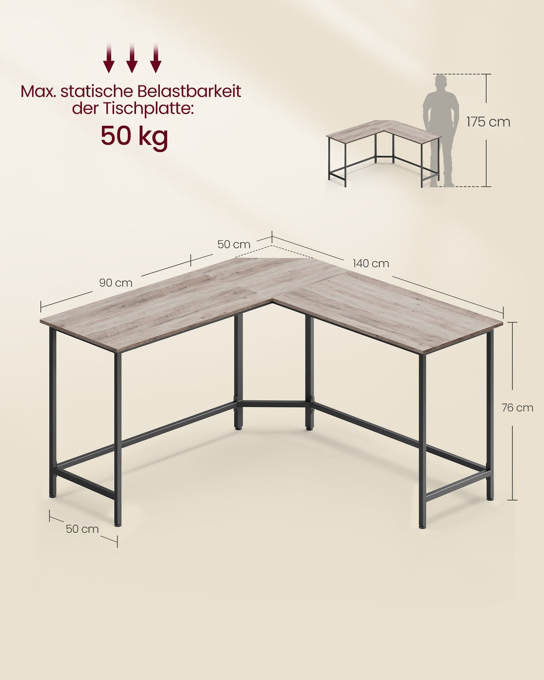 L-förmiger Computertisch