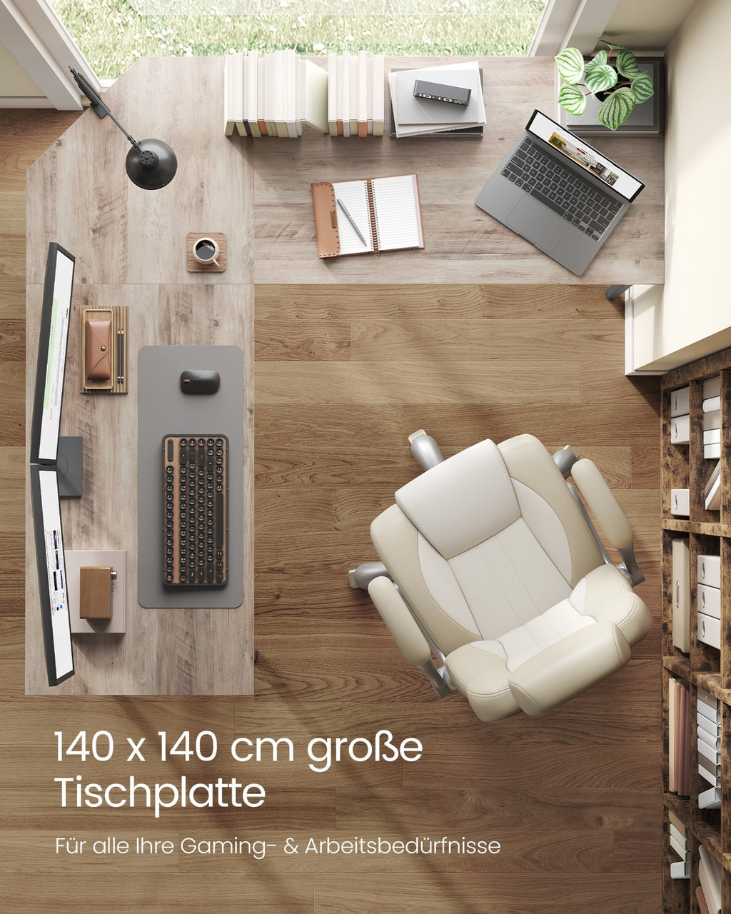 L-förmiger Computertisch