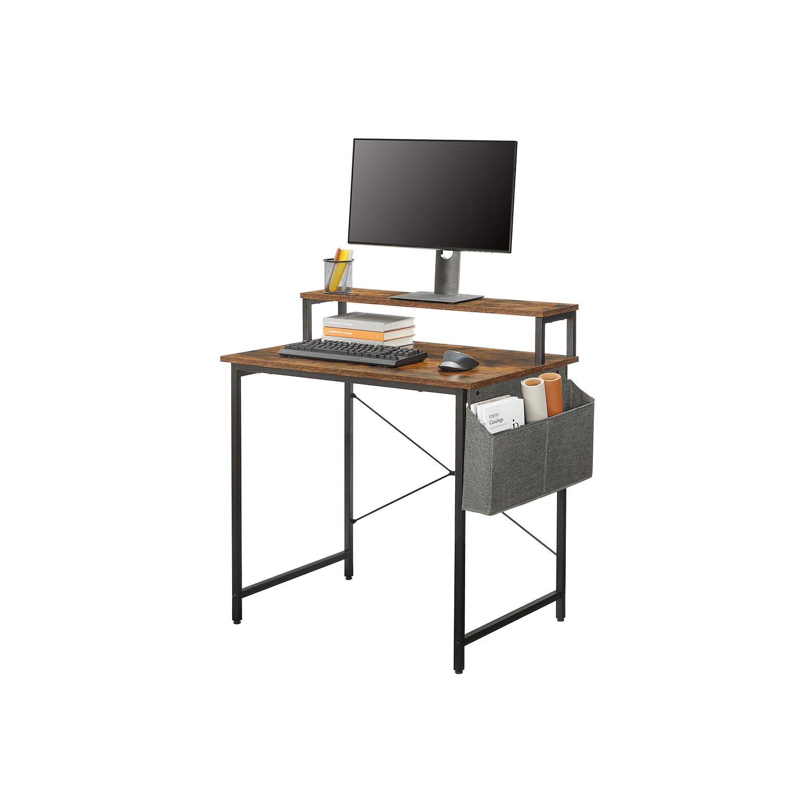 Schreibtisch mit Monitorständer für Homeoffice 80 x 55 cm