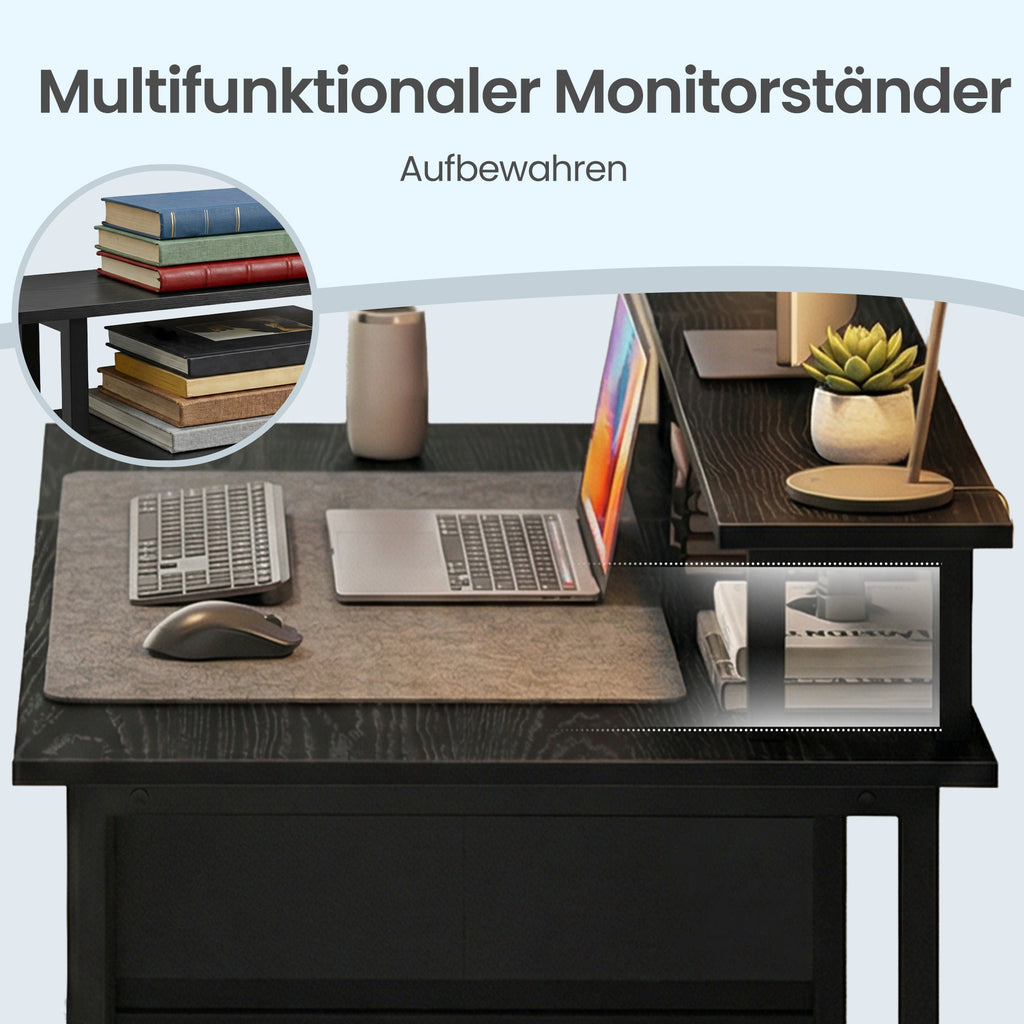 Computertisch mit Schubladen, Schreibtisch mit Monitorständer