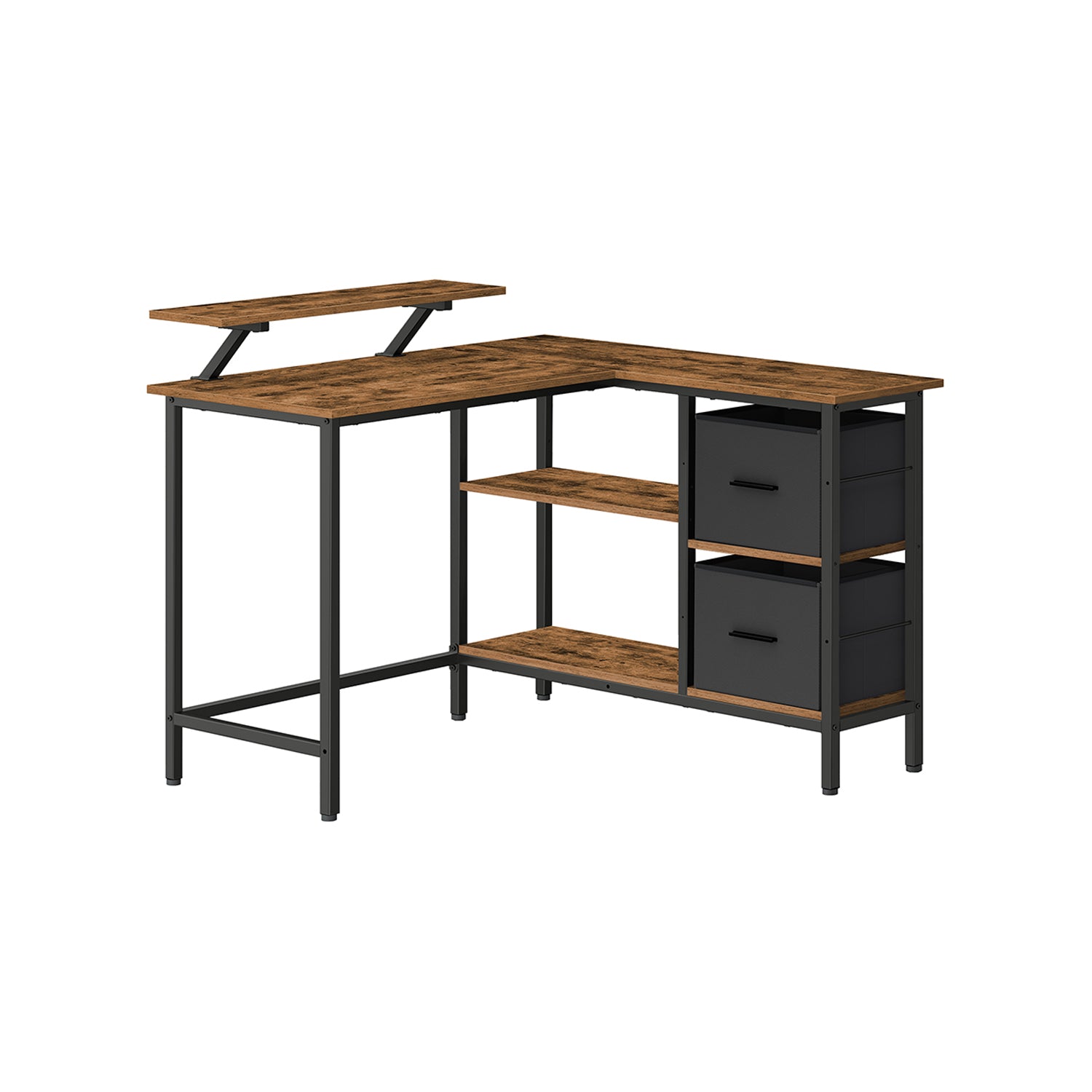 L-förmiger Schreibtisch mit 2 Schubladen 115 x 105 cm