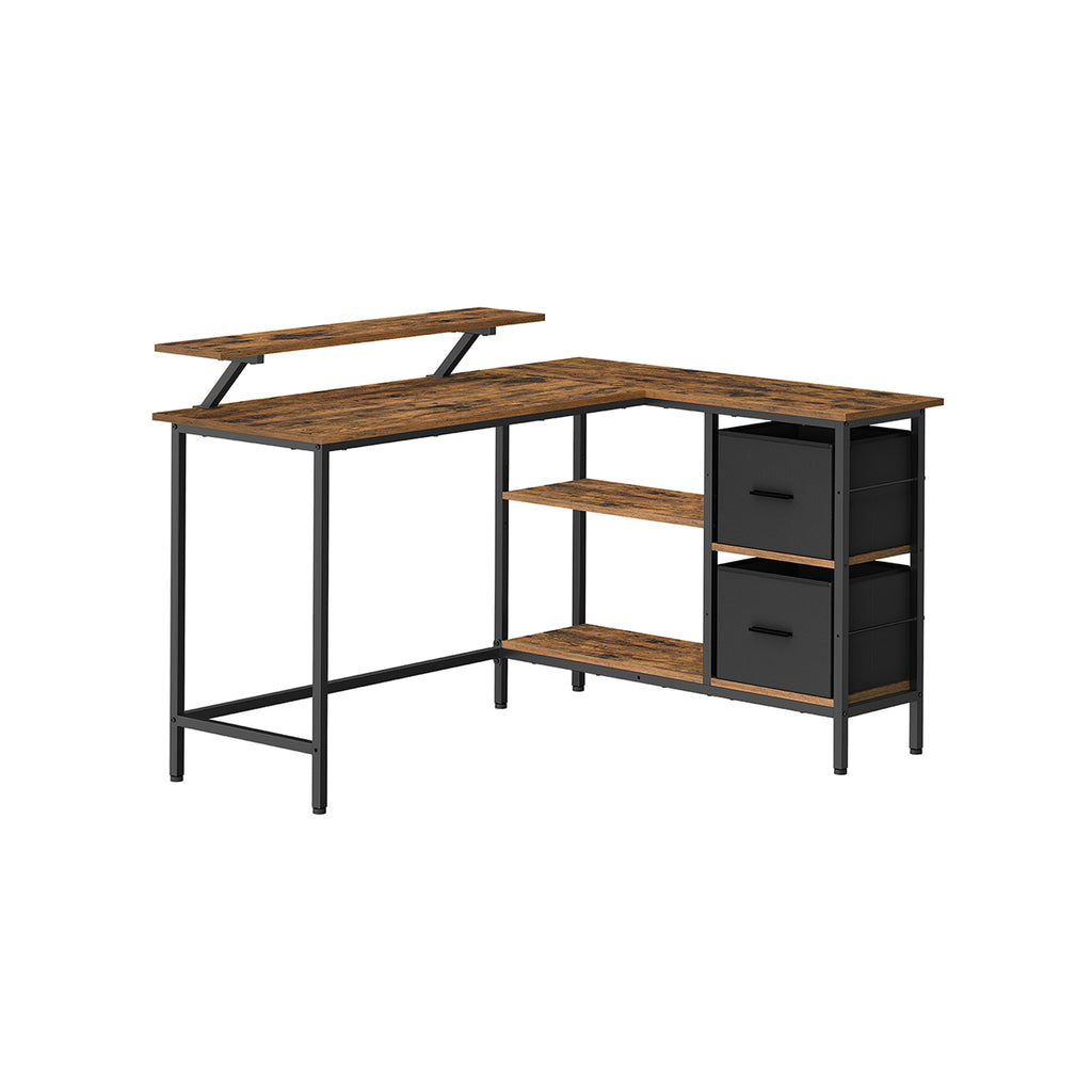 L-förmiger Schreibtisch mit 2 Schubladen 135 x 105 cm