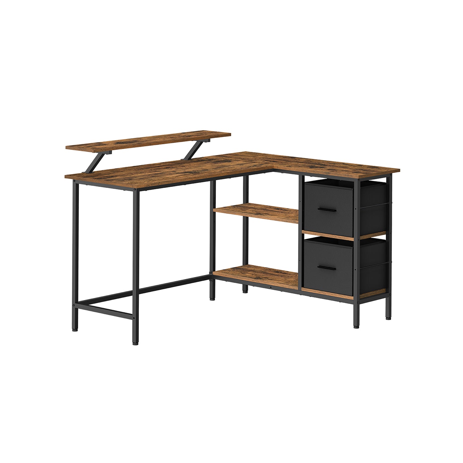 L-förmiger Schreibtisch mit 2 Schubladen 135 x 105 cm