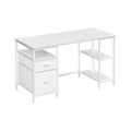 Computertisch mit 3 Ablagen 2 Schubladen 140 x 60 x 76 cm ahornweiß-wolkenweiß