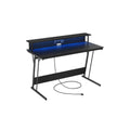 Schreibtisch mit Monitorständer 55 x 135 x 76 cm ebenholzschwarz