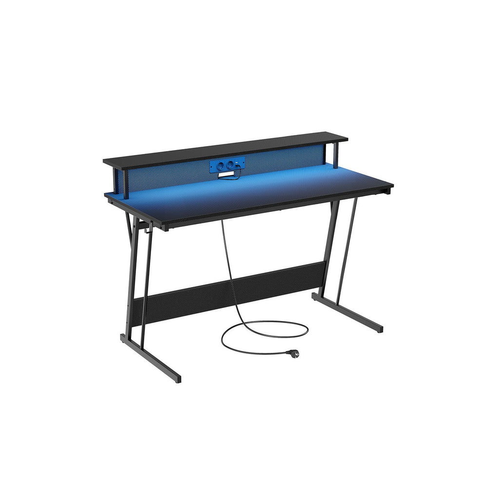 Schreibtisch mit Monitorständer 55 x 135 x 76 cm Kohlschwarz