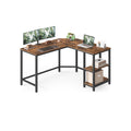 Schreibtisch 120 x 130 x 76 cm mit 2 Ablagen vintagebraun-tintenschwarz